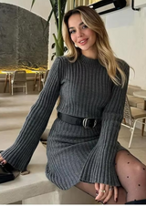 Elodie | Ribgebreide Mini Jurk