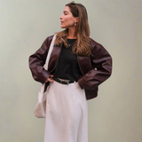Scarlett Luxe Jacket – Vegan leren damesjas met luxe uitstraling