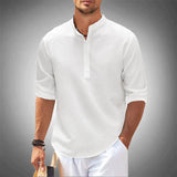 witte herenpolo met knoopsluiting