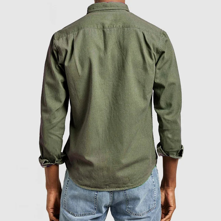Liam Denim Overhemd Groen