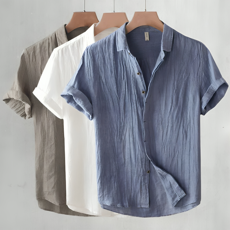 Kian linnen overhemd, linnen shirt heren, zomerse heren overhemd, casual linnen overhemd, ademend overhemd voor heren, zomermode heren, relaxte zomerlook, linnen kleding mannen