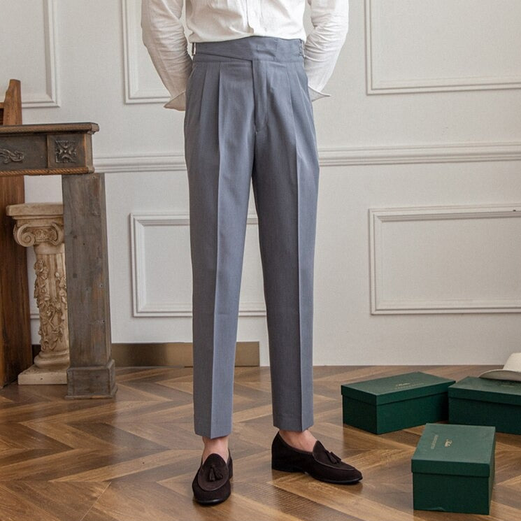 Beige Slim fit grijze pantalon voor heren
