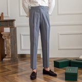 Beige Slim fit grijze pantalon voor heren
