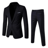 Zwart herenpak met blazer en pantalon voor formele gelegenheden
