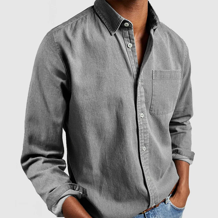 Liam Denim Overhemd Grijs