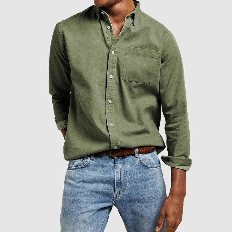 Liam Denim Overhemd Groen