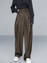 Donkerbruine versie van de Maren wide leg pants
