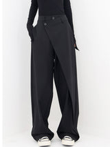 moderne wide leg broek met knopen
