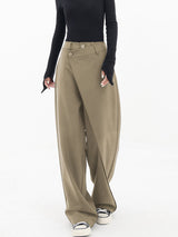 lange geweven broek voor dames
