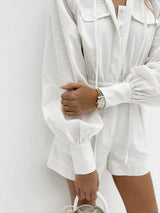 luchtige zomer jumpsuit met lange mouw
