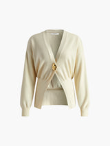 Isabelle | Gebreid Vest met Gouden Knopen