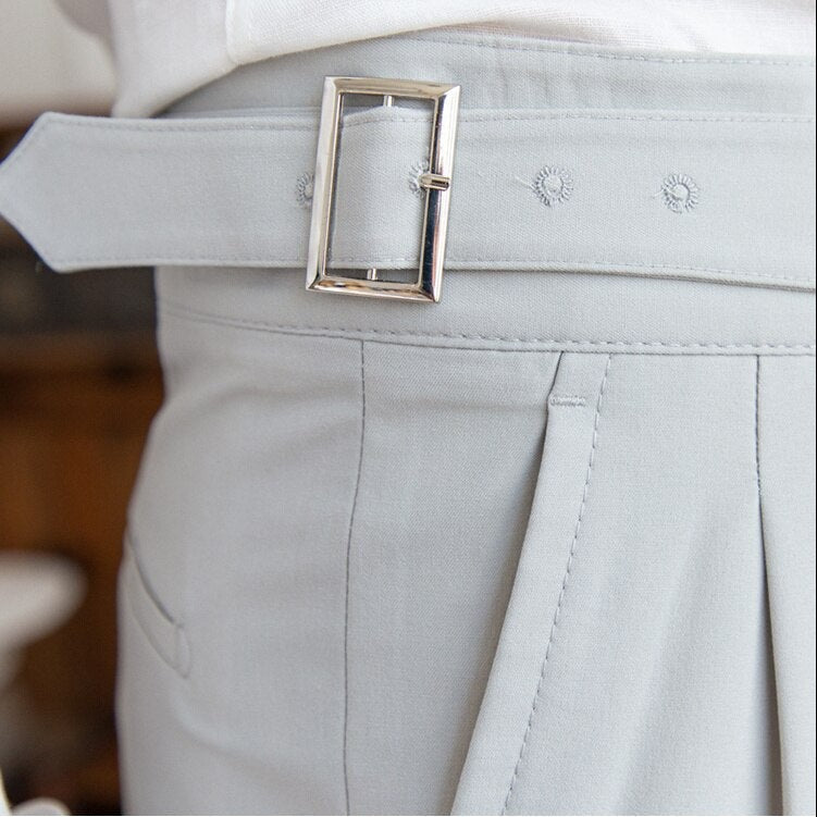 Beige Slim fit grijze pantalon voor heren
