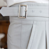 Beige Slim fit grijze pantalon voor heren
