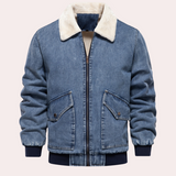 Alessandro Winterjas voor heren in blauw, met warme voering, faux fur kraag en tijdloos design. Ideaal voor de winter.