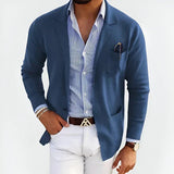 casual herenblazer met luxe afwerking
