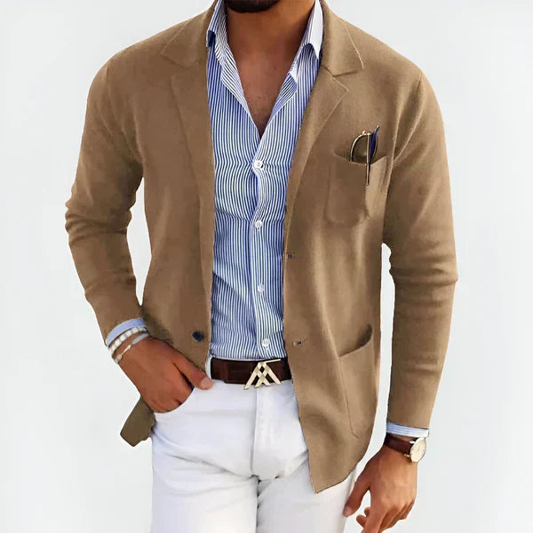 Benjamin blazer met klassieke revers en slim fit
