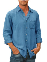 Mason casual overhemd lichtblauw heren zomer casual shirt

