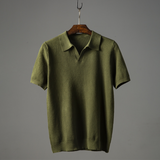 Adam Gebreide Polo Olijfgroen Casual Chic,
