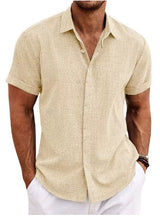 Mason Korte Mouwen Overhemd Camel relaxed overhemd heren