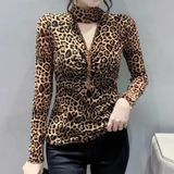 elegante zomertop dames luipaardprint
