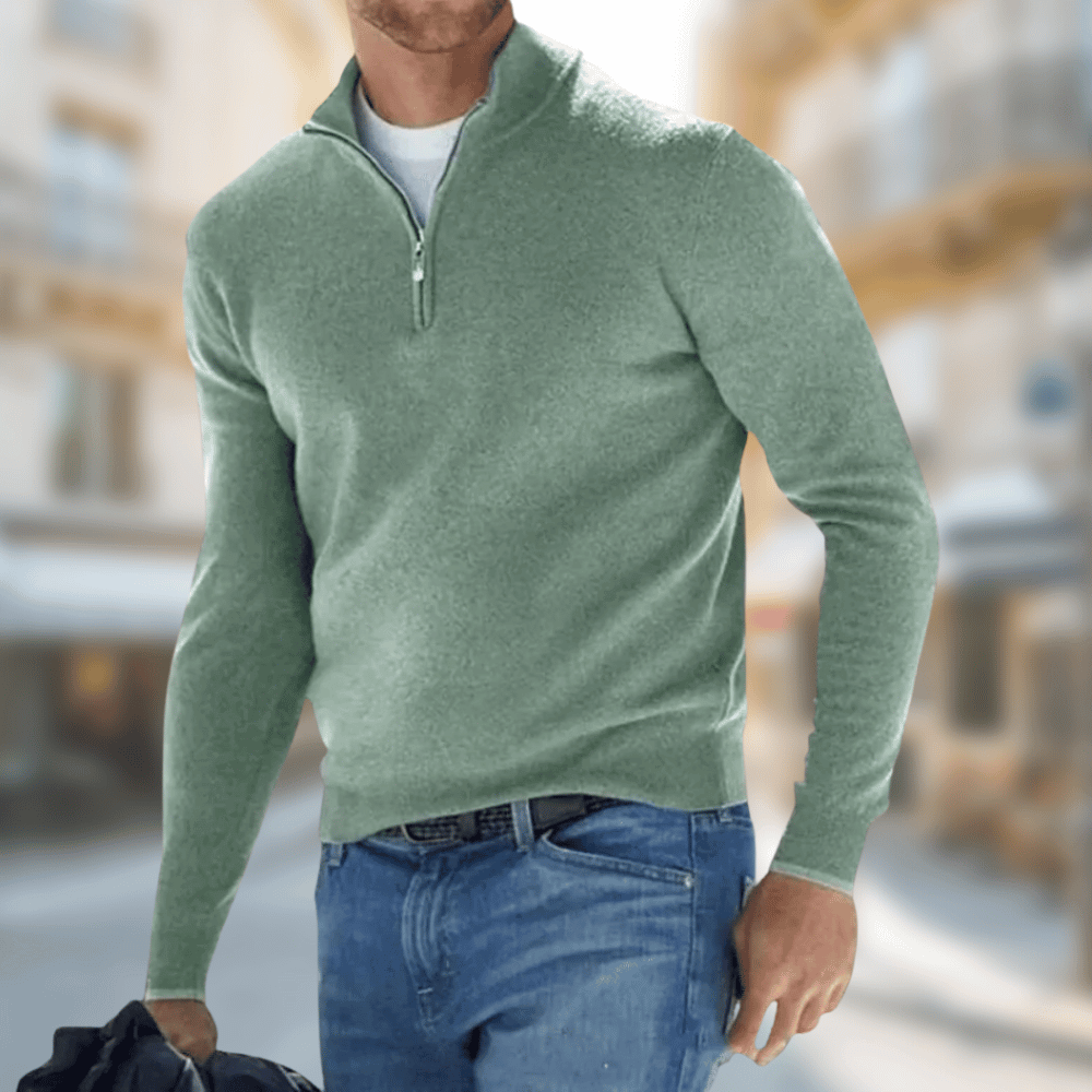 heren trui met half-zip ontwerp
