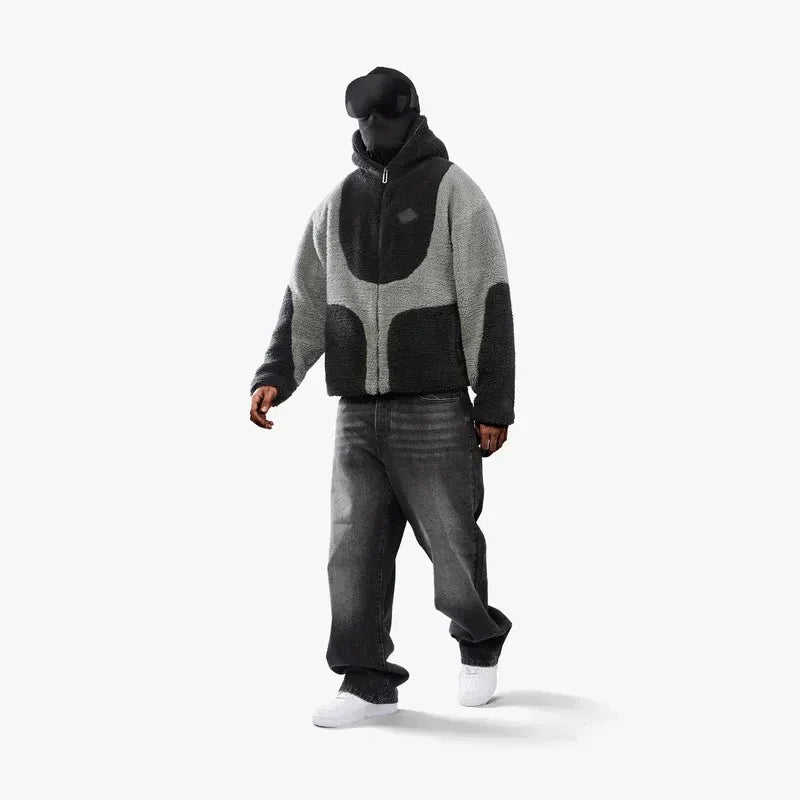 heren fleece jas met capuchon
