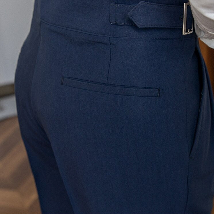 Marineblauw Slim fit grijze pantalon voor heren
