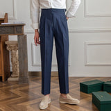 Marineblauw Slim fit grijze pantalon voor heren
