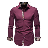enzo paisley detail overhemd bordeaux rood heren modern design
