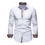 enzo paisley detail overhemd wit heren slim fit
