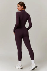 Trendy jumpsuit met col of V-hals door verstelbare rits