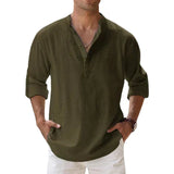 tyler heritage henley shirt legergroen lente outfit casual stijl

