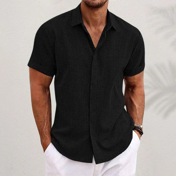 Mason Korte Mouwen Overhemd Zwart casual zomershirt