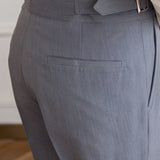 Beige Slim fit grijze pantalon voor heren
