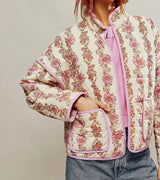 Aurora Patchwork Jacket voorkant roze bloemenprint
