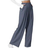 Soraya pantalon navy blauw met hoge taille
