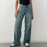 Vintage Chic Wide-Leg Jeans in verschillende kleuren, met een relaxte pasvorm en flatterend ontwerp.