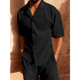 casual luxe heren set met korte mouwen

