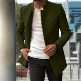 slim fit zomerse jas voor mannen in olijfgroen

