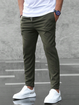 tapered fit broek met ritssluiting