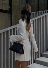 Elodie | Ribgebreide Mini Jurk