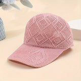gehaakte baseball cap met open patroon en zonneklep

