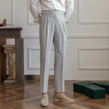Beige Slim fit grijze pantalon voor heren
