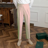 Beige Slim fit grijze pantalon voor heren
