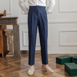 Marineblauw Slim fit grijze pantalon voor heren
