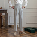 Beige Slim fit grijze pantalon voor heren
