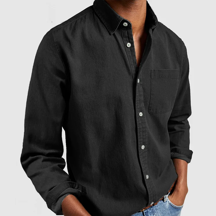  Liam Denim Overhemd Zwart