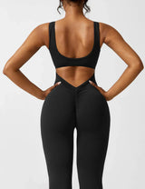 Elena | Flared V-Back Jumpsuit