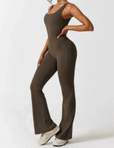 Elena | Flared V-Back Jumpsuit