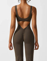 Elena | Flared V-Back Jumpsuit